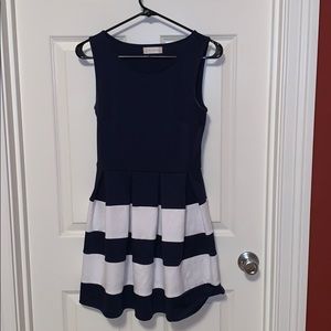 Navy and white dress